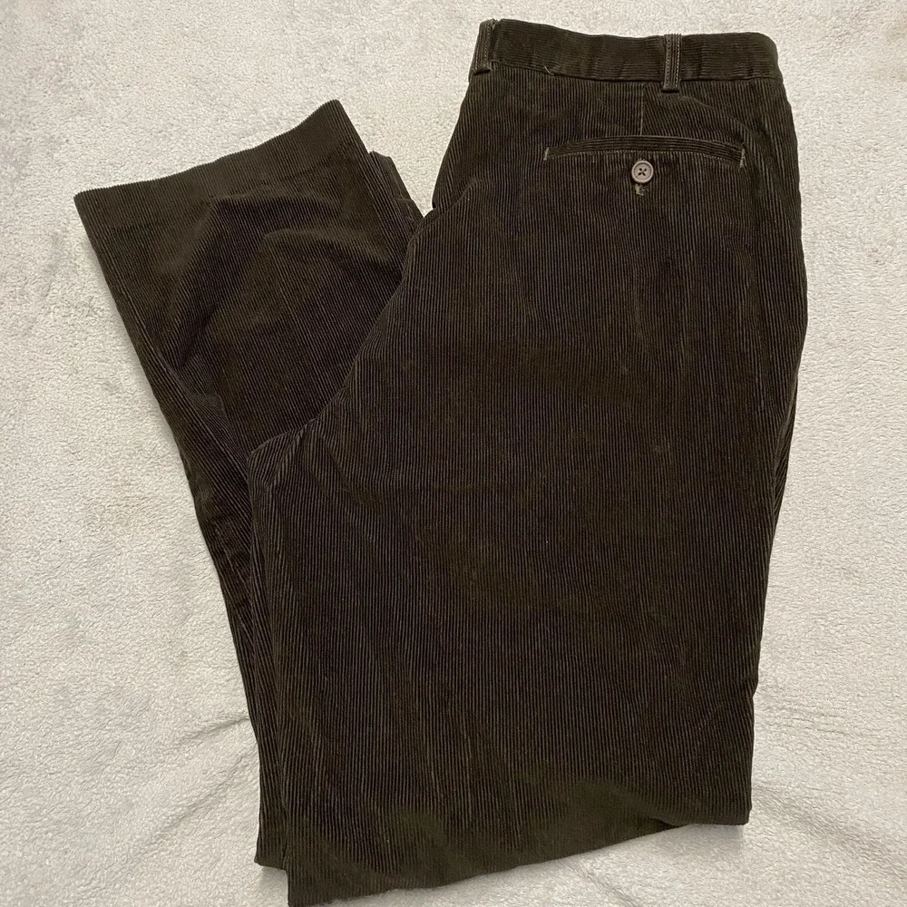Lauren Ralph Lauren Corduroy Pants Mens 38x31 Chocolate Brown Flat Front Preppy